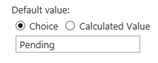 default value as Pending